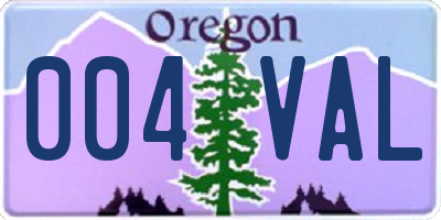 OR license plate 004VAL