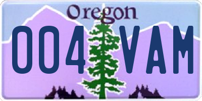 OR license plate 004VAM