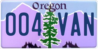 OR license plate 004VAN