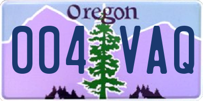 OR license plate 004VAQ