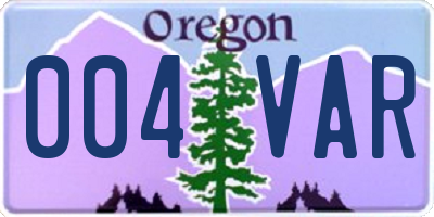 OR license plate 004VAR