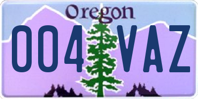 OR license plate 004VAZ