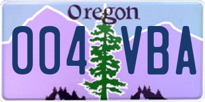 OR license plate 004VBA