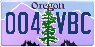 OR license plate 004VBC