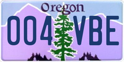 OR license plate 004VBE