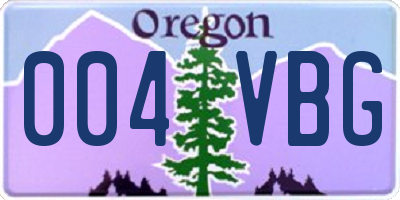 OR license plate 004VBG