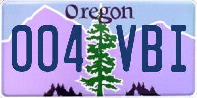 OR license plate 004VBI