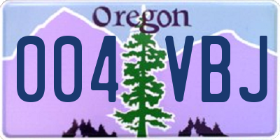 OR license plate 004VBJ