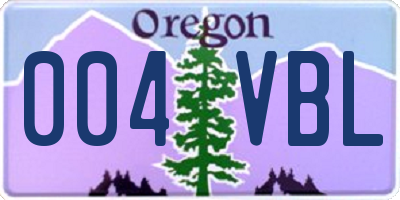 OR license plate 004VBL