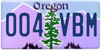OR license plate 004VBM