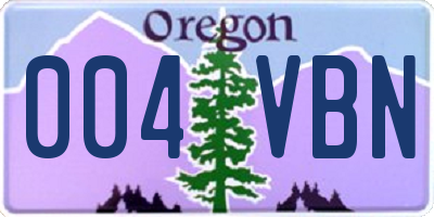 OR license plate 004VBN