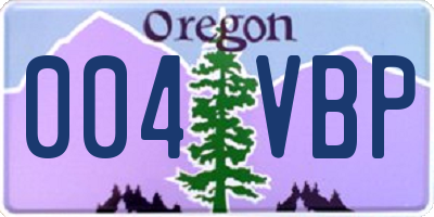 OR license plate 004VBP