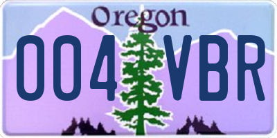 OR license plate 004VBR