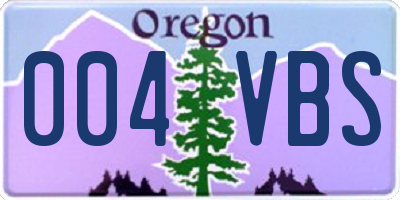 OR license plate 004VBS