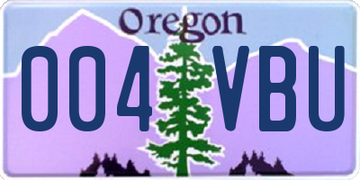 OR license plate 004VBU