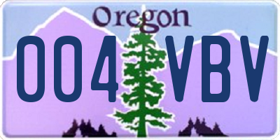 OR license plate 004VBV