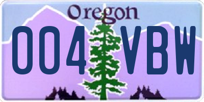 OR license plate 004VBW