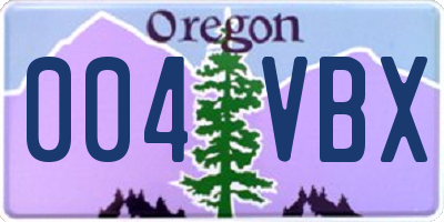 OR license plate 004VBX