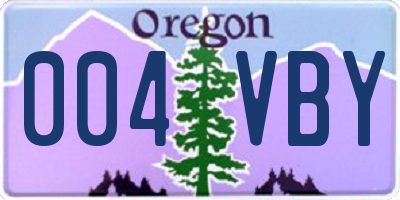 OR license plate 004VBY