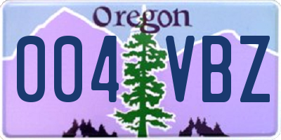 OR license plate 004VBZ