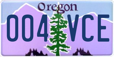 OR license plate 004VCE