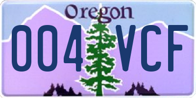 OR license plate 004VCF