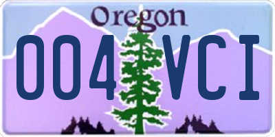 OR license plate 004VCI