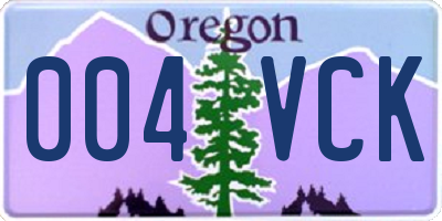 OR license plate 004VCK