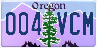 OR license plate 004VCM