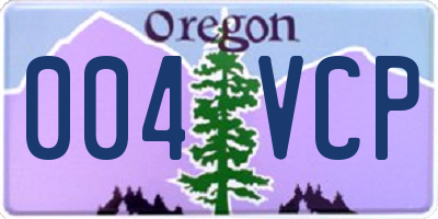 OR license plate 004VCP