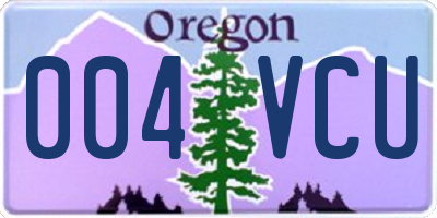 OR license plate 004VCU