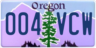 OR license plate 004VCW
