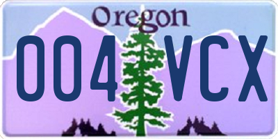 OR license plate 004VCX