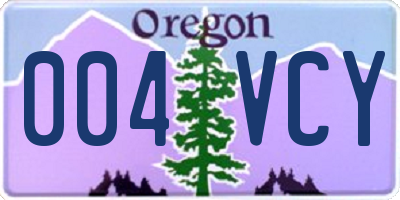 OR license plate 004VCY
