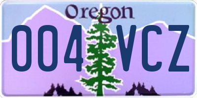 OR license plate 004VCZ