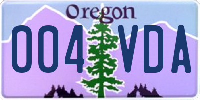OR license plate 004VDA