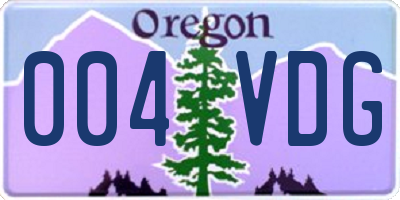 OR license plate 004VDG