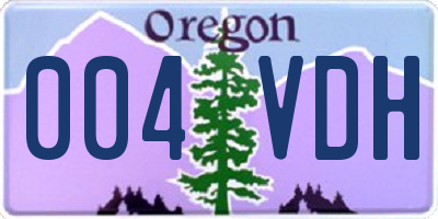 OR license plate 004VDH