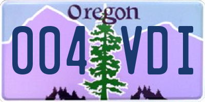 OR license plate 004VDI