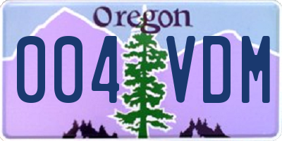 OR license plate 004VDM