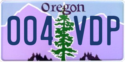 OR license plate 004VDP