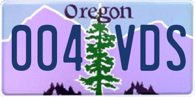 OR license plate 004VDS