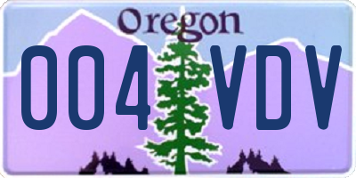 OR license plate 004VDV