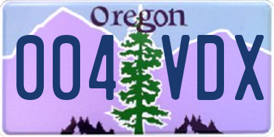 OR license plate 004VDX