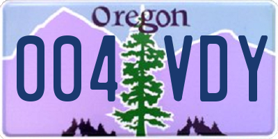 OR license plate 004VDY