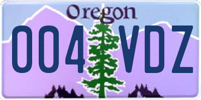 OR license plate 004VDZ