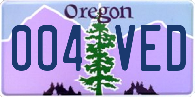 OR license plate 004VED