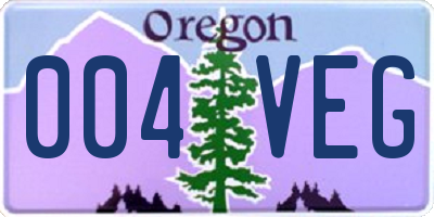 OR license plate 004VEG