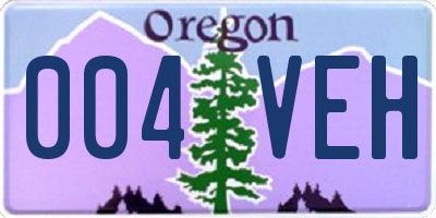 OR license plate 004VEH