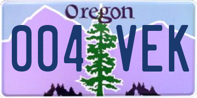 OR license plate 004VEK